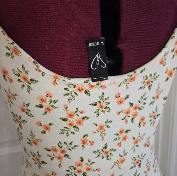Windsor White & Orange Small Floral Strappy Bodysuit - Picture 6 of 10